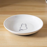 【E】Ceramic Cat Plates with Silicone anti Slip Pad Pet Cat Snack Bowl Cute Kitten Food Bowl Pet Kitten Water Bowl Pet Supplies
