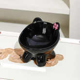 Elevated Ceramic Tilted Cat Bowl - Ergonomic Anti-Vomiting Pet Dish