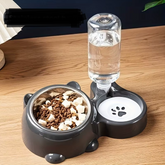 3-in-1 Automatic Pet Feeder & Gravity Waterer - Tilted Food Bowl Set