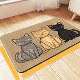 Non-Slip Cat Pattern Pet Feeding Mat - Waterproof Leakproof Dog and Cat Food Placemat - Portable Easy-to-Clean Outdoor Pet Food Pad