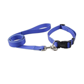 Nylon Adjustable Pet Collar and Leash Set | Durable Walking Traction Lead for Small, Medium, and Large Pets - Blue