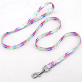 Colorful Braided Pet Leash | Durable Abstract Print Traction Lead for All-Season Outdoor Walking - White