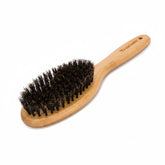 Natural bamboo pet grooming brush with soft bristles for brushing dogs and cats