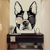 Cartoon French Bulldog Mirror Wall Sticker – Cute Dog Vinyl Decal for Bathroom, Nursery, Kitchen & Home Decor