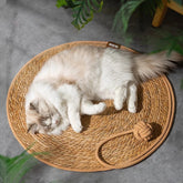 Round Cat Scratching Mat – 40cm Natural Fiber Rope Pad for Claw Care & Lounging