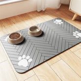 Absorbent Pet Feeding Mat for Food and Water Bowls - 20x30cm Waterproof Non-Slip Rubber Placemat for Cats and Dogs