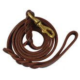 Braided Genuine Leather Dog Leash with Copper Hook – Long, Soft & Durable Lead for Training and Walking