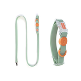 Green candy color dog collar and leash set with transparent buckle, adjustable for small to medium dogs and cats