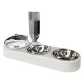 High-Capacity Pet Feeder Bowl Set with Beveled Mouth Automatic Drinking Water Splash-Proof