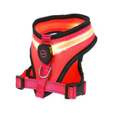 LED Light Dog Harness – USB Rechargeable Reflective Vest, Adjustable Soft Padded Mesh Harness for Small & Medium Dogs