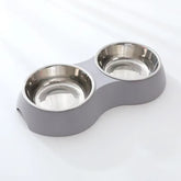 Double Bowls Stainless Steel Pet Feeder Dish Drinking Water Food Tray Cat Puppy Feeding Supplies 2025 New