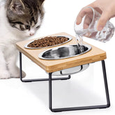Elevated Stainless Steel Pet Bowl Set - 15° Tilted Ergonomic Feeding Station