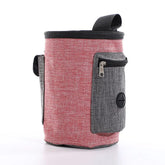 A professional blue pet training waist bag featuring multiple pockets for snacks, keys, and waste bags for outdoor puppy training.