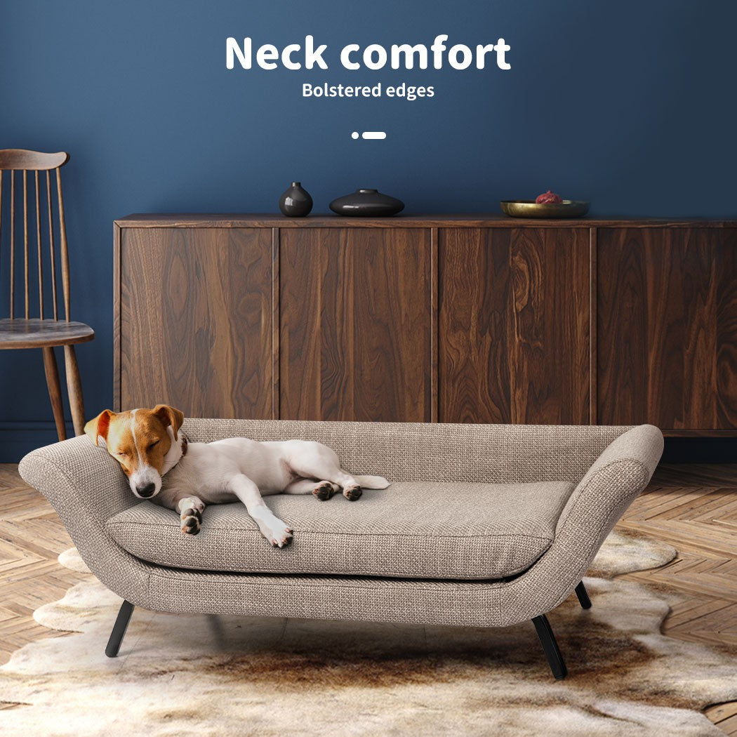 Pets Sofa Bed Raised Elevated Soft Lounge Couch Wooden Frame Heavy Duty