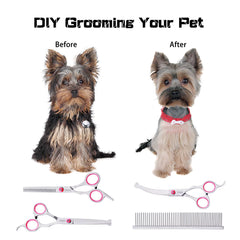 5Pcs/Set Stainless Steel Pet Dogs Grooming Scissors Suit
