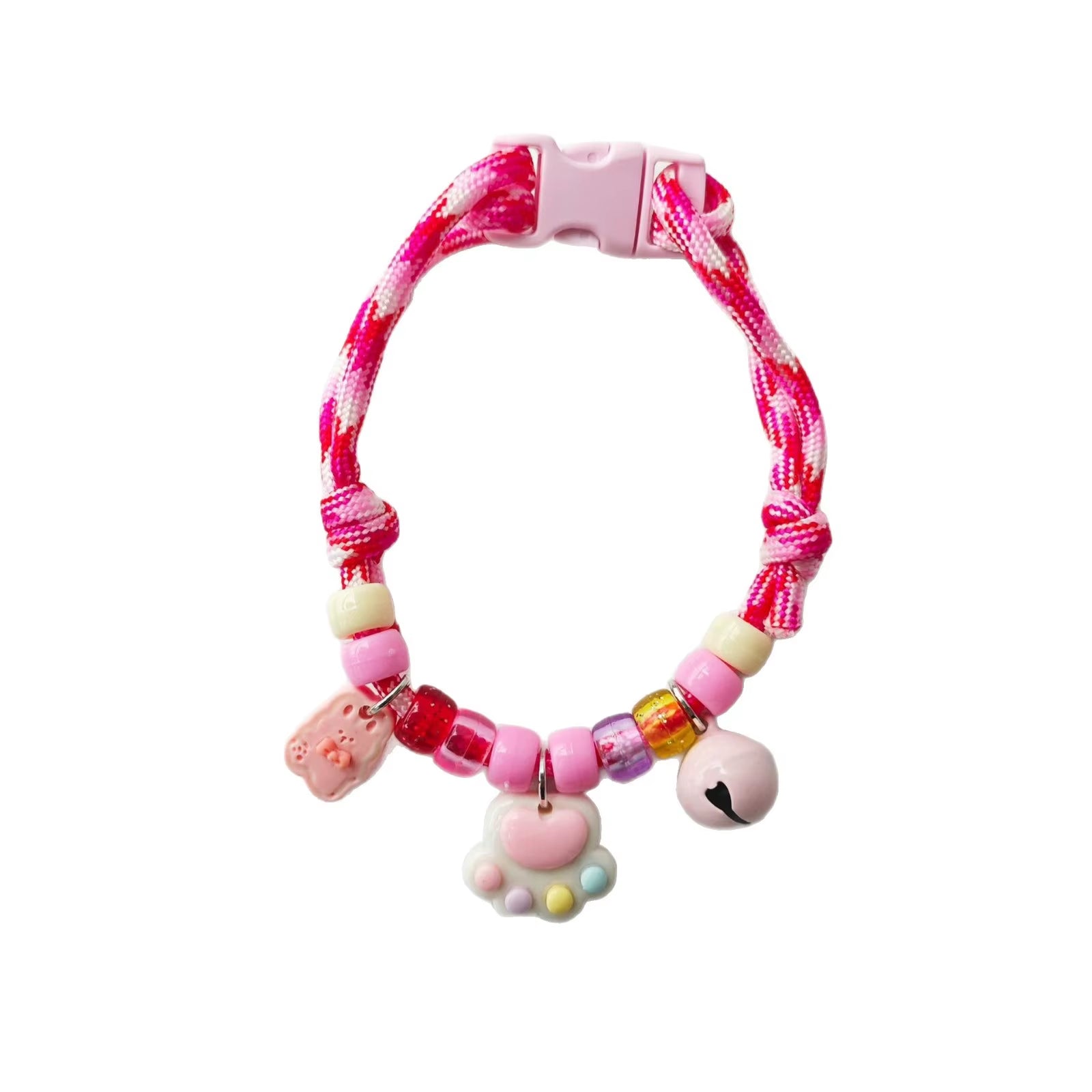 Pet Beaded Necklace Accessories, Skin-Friendly Rope Neck Collar, Dog and Cat Bell Collar to Prevent Getting Lost