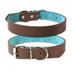 Soft Durable Dog Collar PVC Leather Adjustable Pet Collar for Small Medium Large Dogs Cat Puppy Accessories Chihuahua Brown