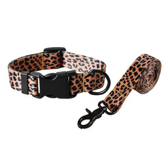 Plastic Release Buckle Dog Leash and Collar Set Nylon Printed Pet Collar Pet Supplies Retailing Fashion Handmade French Bulldog