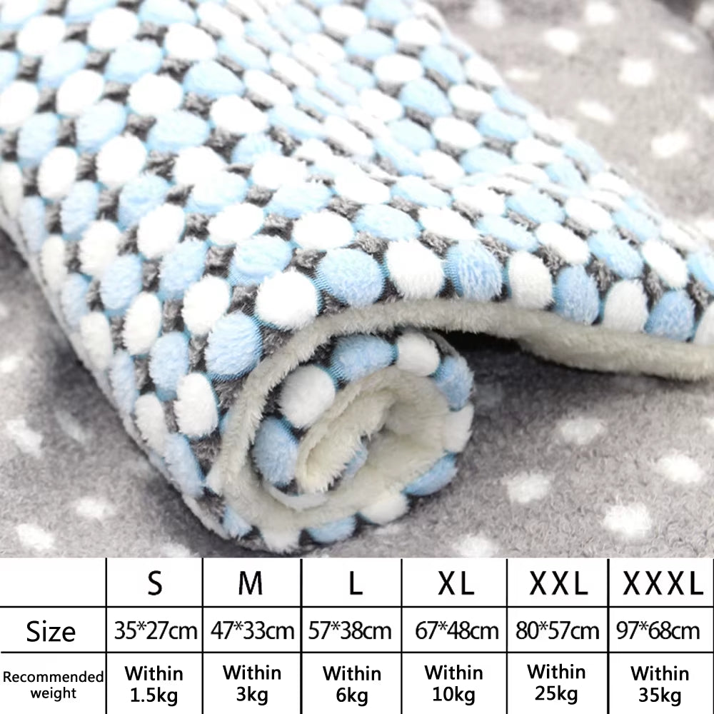 Flannel Pet Mat Dog Bed Cat Bed Thicken Sleeping Mat Dog Blanket Mat for Puppy Kitten Pet Dog Bed for Small Large Dogs Pet Rug