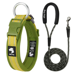 ComfortRide Non-Choke Breathable Dog & Cat Collar and Leash Set – Soft Neoprene Padded Safety Reflective Matching Pet Collar & Leash Bundle