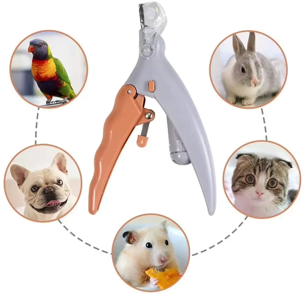 LED Light Dual-Sided Pet Nail Clippers for Cats and Dogs with 5X Magnification Easy Nail Trimming Tool for Your Furry Friends