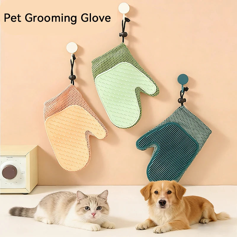Pet Grooming Glove – Fur Remover & Deshedding Brush for Cats and Dogs