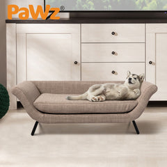 Pets Sofa Bed Raised Elevated Soft Lounge Couch Wooden Frame Heavy Duty