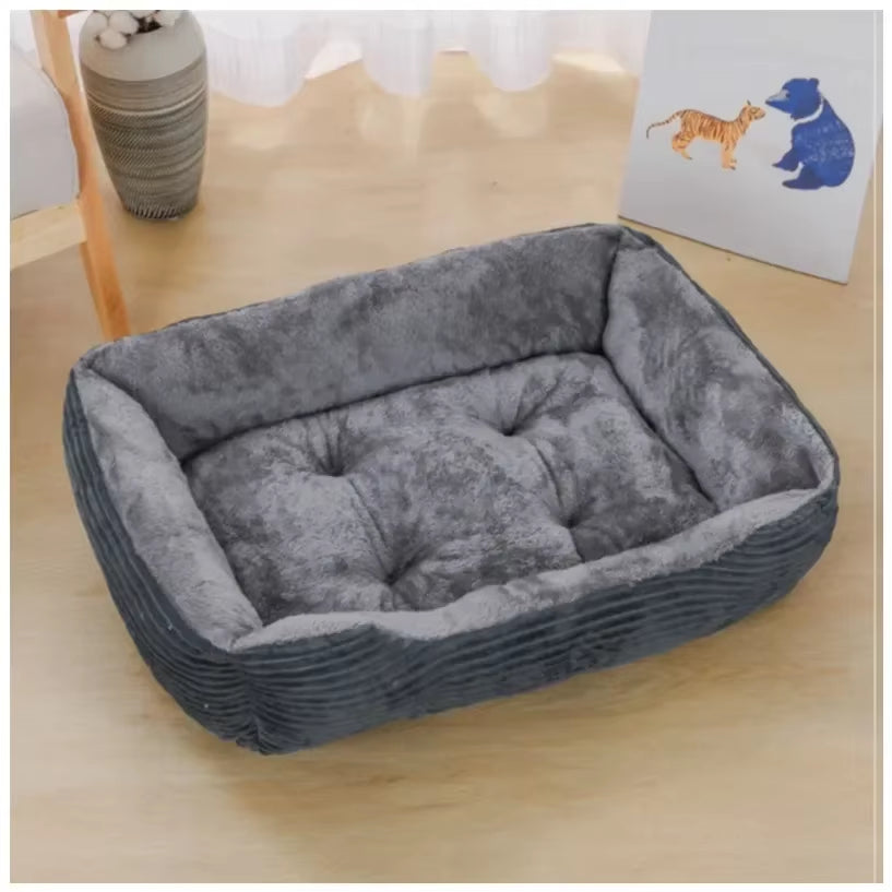 Square Dog Bed - Plush Calming Sofa for Small to Medium Pets
