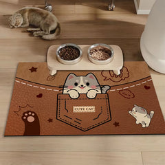 VIKAMA Dog Food Mats for Floors Waterproof Pet Food Mat Wear-Resistant Dirt Repellent Manageability Dog Feeding Mat Cat Mat