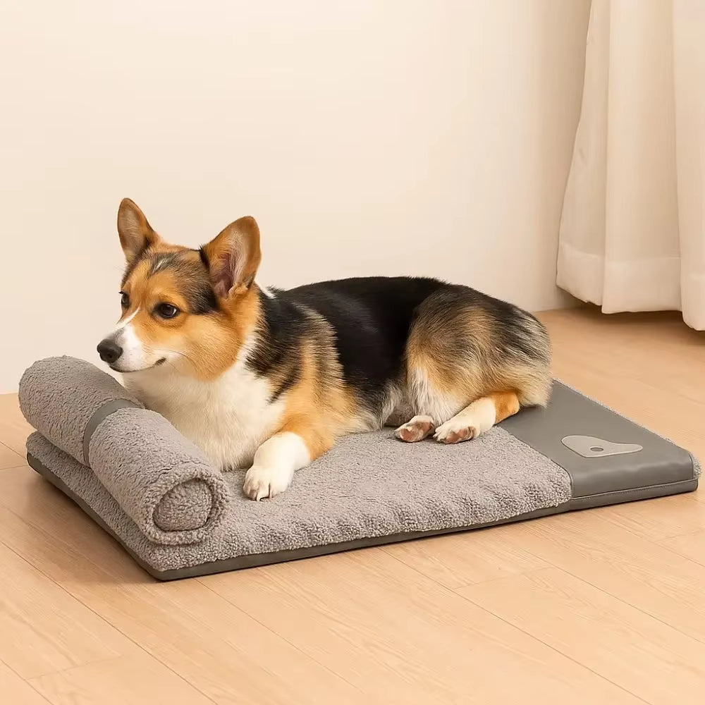 Pets Plush Mats With Neck Protection Pillows - Removable Cover