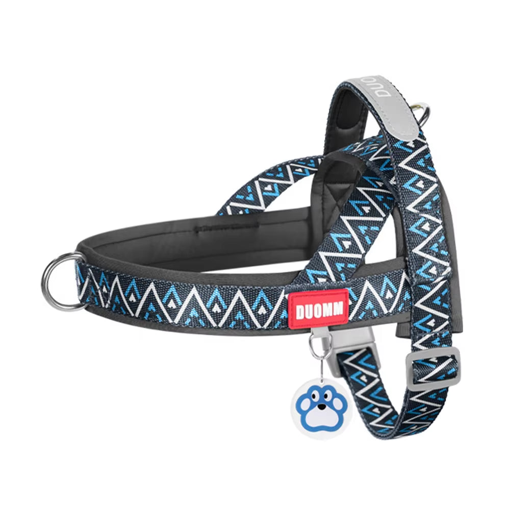Dog Harness Fashion Printed Saddle, Soft Adjustable No-Pull Padded Vest with Handle for Pet All Breeds