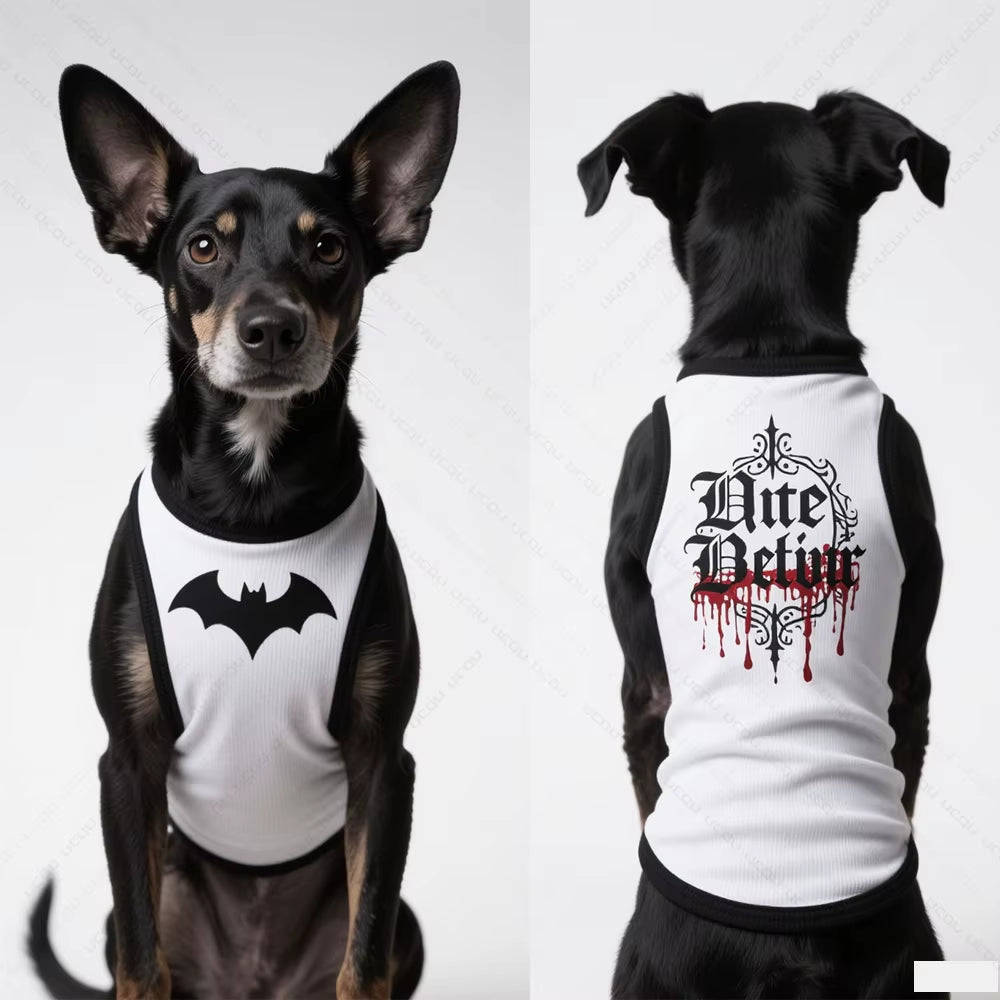 Pet Dog Clothing Gothic Style Dog Vest Sleeveless Cool and Breathable Essential Summer Pet Clothing Soccer Trend