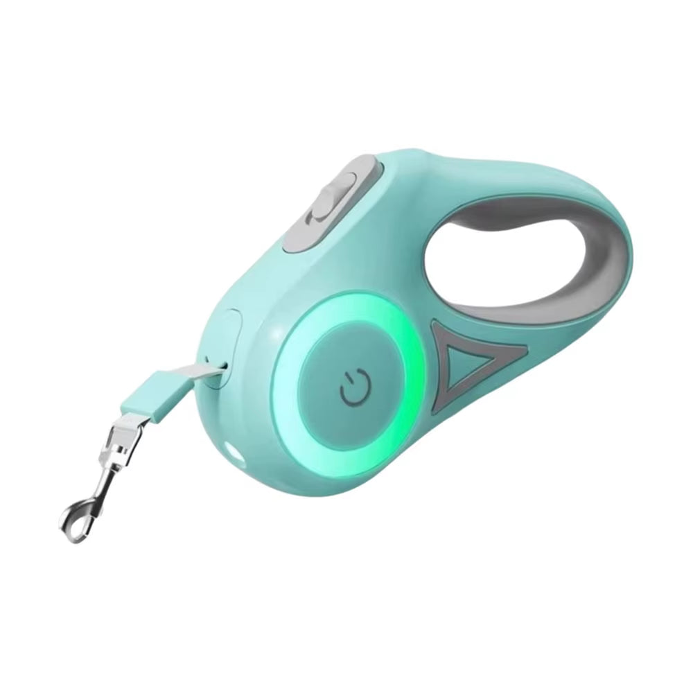 Nylon Retractable Dog Leash Non-Slip Handle 3 Meters Pet Traction Rope Anti-Escape with LED Flashlight Pet Walking Leads