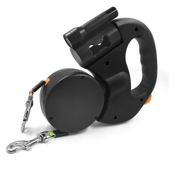 Dual Retractable Dog Leash with Flashlight – 3M Two‑End Automatic Lead for Walking Two Dogs, Tangle‑Free & Night‑Safe