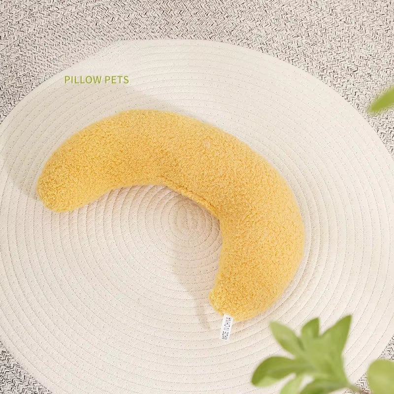 Crescent-Shaped Soft Pillow for Cats and Dogs - Universal Cervical Support Pet Bed