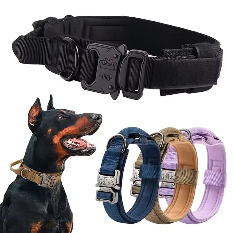 Outdoor Sports Style Tactical Dog Collar Usable Collar for Medium to Large Dogs with Traction Capability for Dog Training