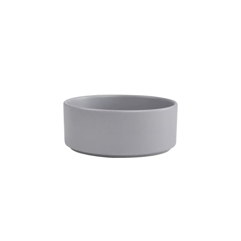 Ceramic Elevated Pet Bowl - Ergonomic Wooden Rack for Cats & Dogs