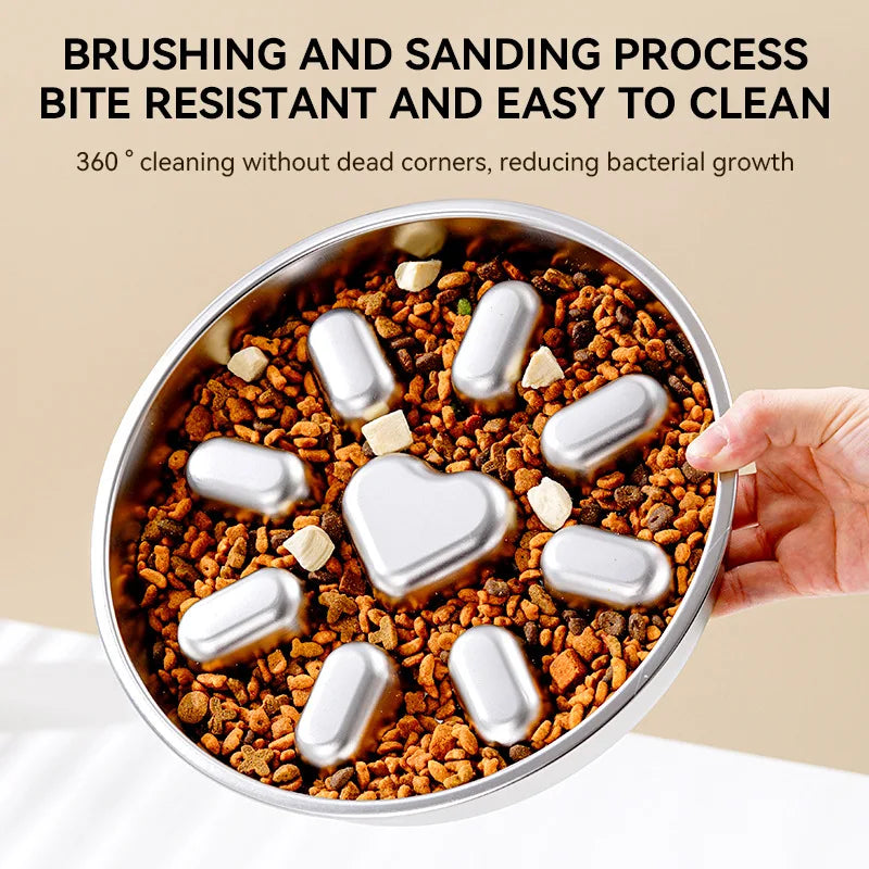 Stainless Steel Anti-Gulping Slow Feeder Bowl | Pawzation