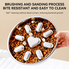 Stainless Steel Anti-Gulping Slow Feeder Bowl | Pawzation