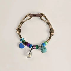 Pet Beaded Necklace Accessories, Skin-Friendly Rope Neck Collar, Dog and Cat Bell Collar to Prevent Getting Lost