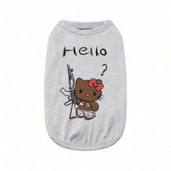 Sanrio Printed Pet Vest Made of Fiber Material for Indoor and Outdoor Leisure, Entertainment, Cat and Dog Clothing