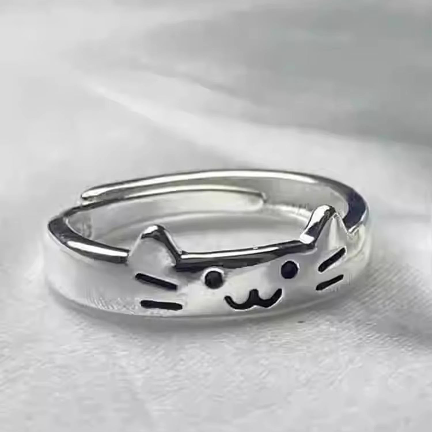 Handmade Adjustable Cat and Dog Couple Rings - Fashion Jewelry for Valentine's Day