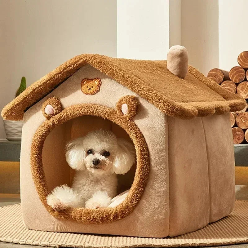 Folding Pet Houses for Small to Medium Dogs and Cats, Including Mattresses, Puppy Baskets, and Winter Kennels