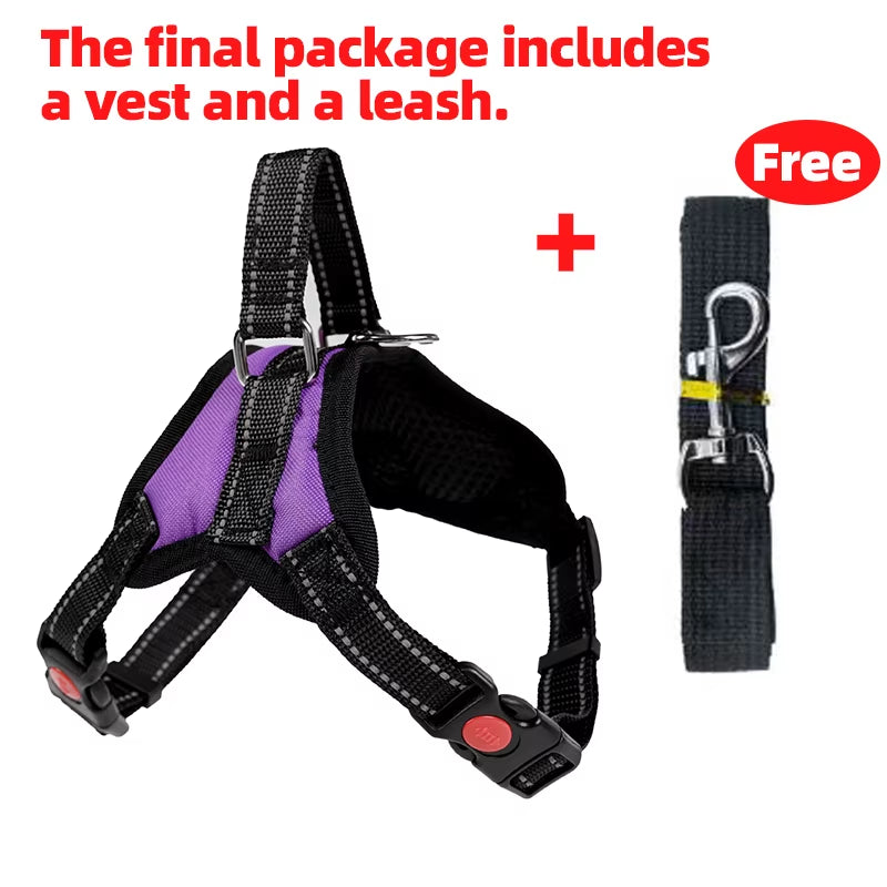 Adjustable Pet Harness with Leash for Dogs and Cats - No-Pull Saddle Vest for Outdoor Walking and Training, Suitable for Small, Medium, and Large Pets