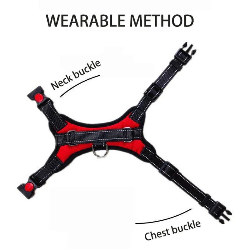 Quick-Release Nylon Dog Harness - Breathable Mesh Puppy Training Vest - Adjustable Reflective Outdoor Harness for Small and Medium Dogs