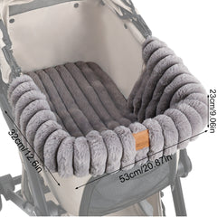 1X Plush Dog Stroller Mat Winter Warm Reusable Pet Stroller Pad/Liner