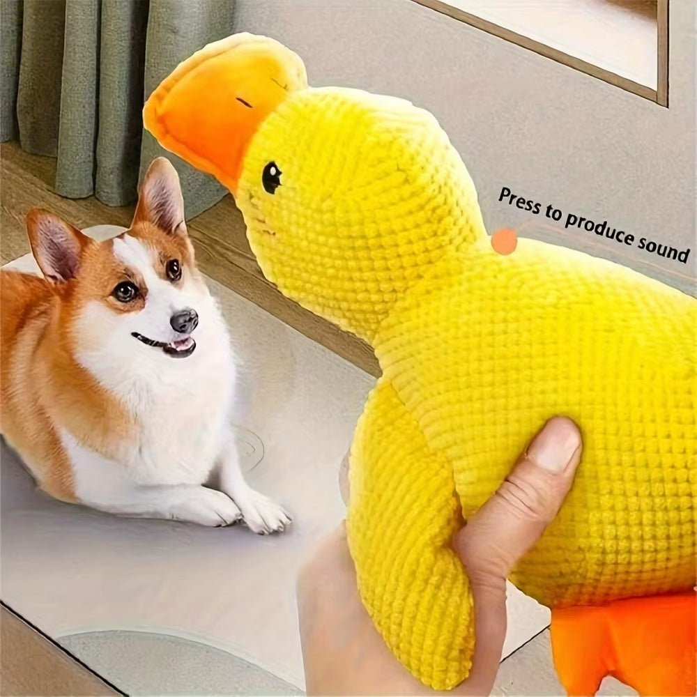Durable Chew-Resistant Plush Duck Toy for Small Dogs. Perfect for Teething Puppies like Pomeranians & Chihuahuas.