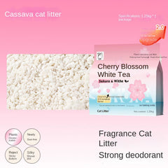 Pet Cassava Cat Litter, Plant-Based Deodorizing, Mixed with Tofu Sand and Bentonite