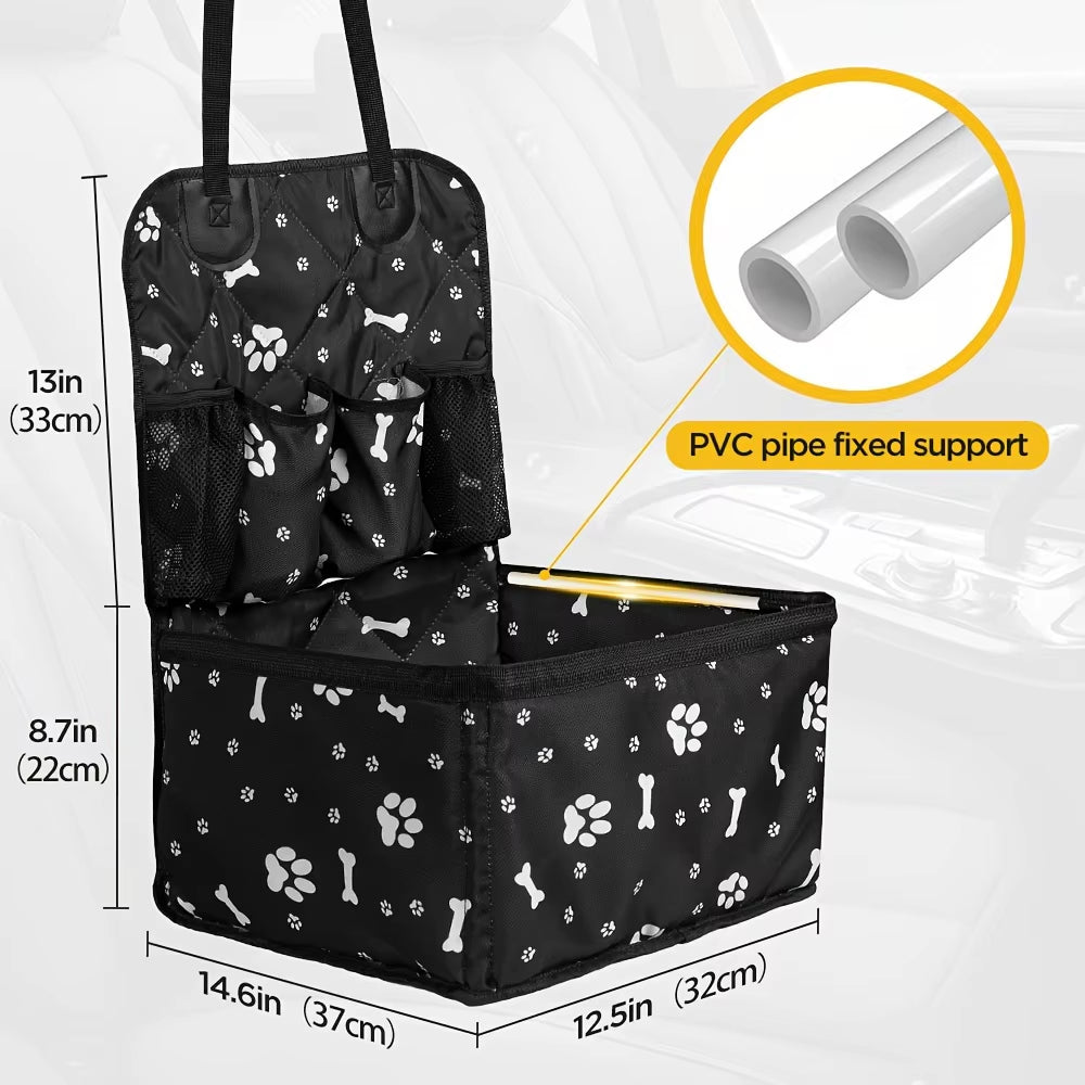 Pet Travel Safety Car Seat for Dogs, Comfortable and Easy-to-Clean Car Mat, Black