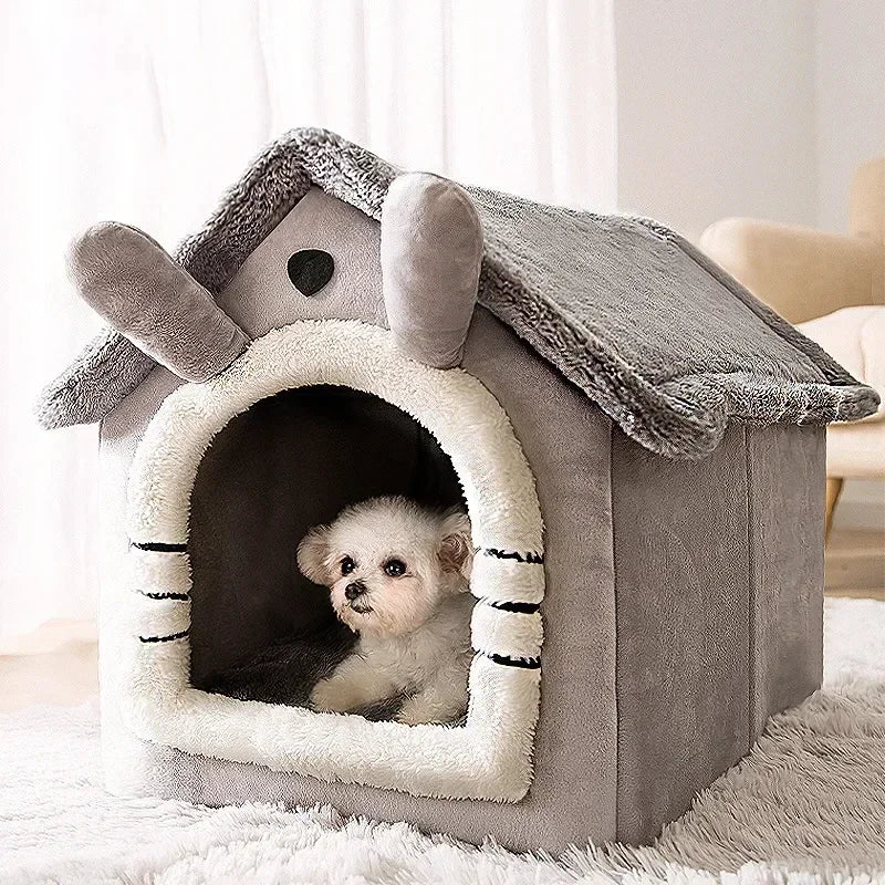 Folding Pet Houses for Small to Medium Dogs and Cats, Including Mattresses, Puppy Baskets, and Winter Kennels